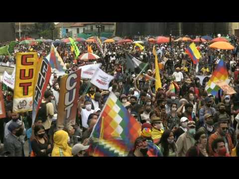 Colombians gather in Bogota to protest against Duque's government