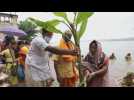 Hindu devotees bathe in river Ganges on 2nd day of goddess festival