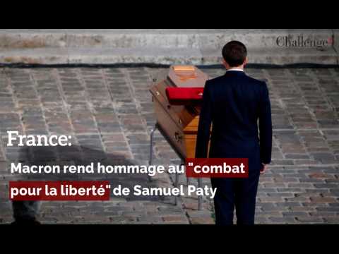 France: Macron rend hommage au "combat pour la liberté" de Samuel Paty