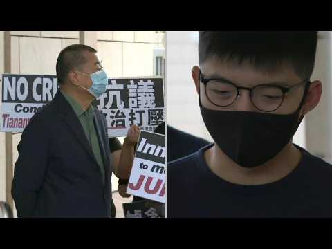 Hong Kong: Joshua Wong, Jimmy Lai arrive in court