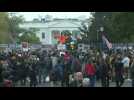 Large crowd gathers outside the White House ahead of election results