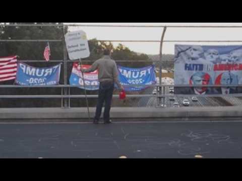 Dozens gather in California to show support for Trump