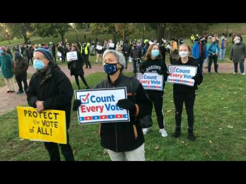 US election: Protesters take part in 'Count Every Vote' rally in Boston