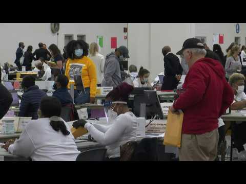 Detroit: Scene inside Wayne County ballot counting facility as US media call Michigan for Biden