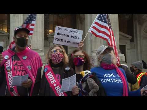Protesters gather in New York to demand that all votes be counted