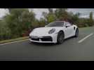 The new Porsche 911 Turbo Cabriolet in Carrara White in Driving Video