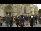 Protest by Catholics in Bordeaux against the ban on mass