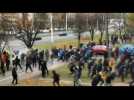 Police use tear gas against protesters in Minsk during demo against Lukashenko