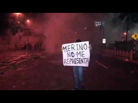 Massive protests against President Merino in Lima leave one dead