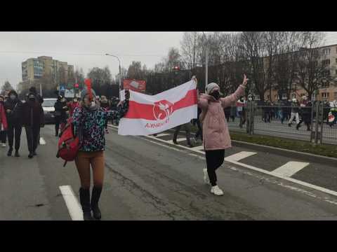 Anti-Lukashenko protest draws hundreds in Minsk