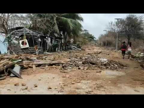 Houses flattened as Colombian island sees hurricane aftermath