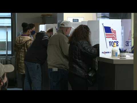 Voters drop-off mail-in ballots in battleground state Pennsylvania
