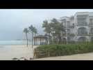 Strong winds in Mexico' Playa del Carmen resort as Hurricane Zeta approaches