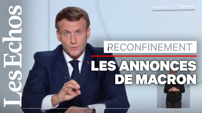 Illustration pour la vidéo Reconfinement : les annonces clefs d'Emmanuel Macron