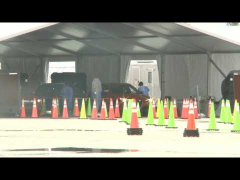Floridians line up at COVID-19 drive-through testing center