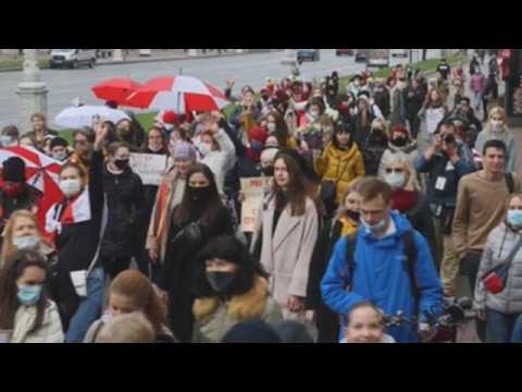 Women's march for solidarity action in Minsk