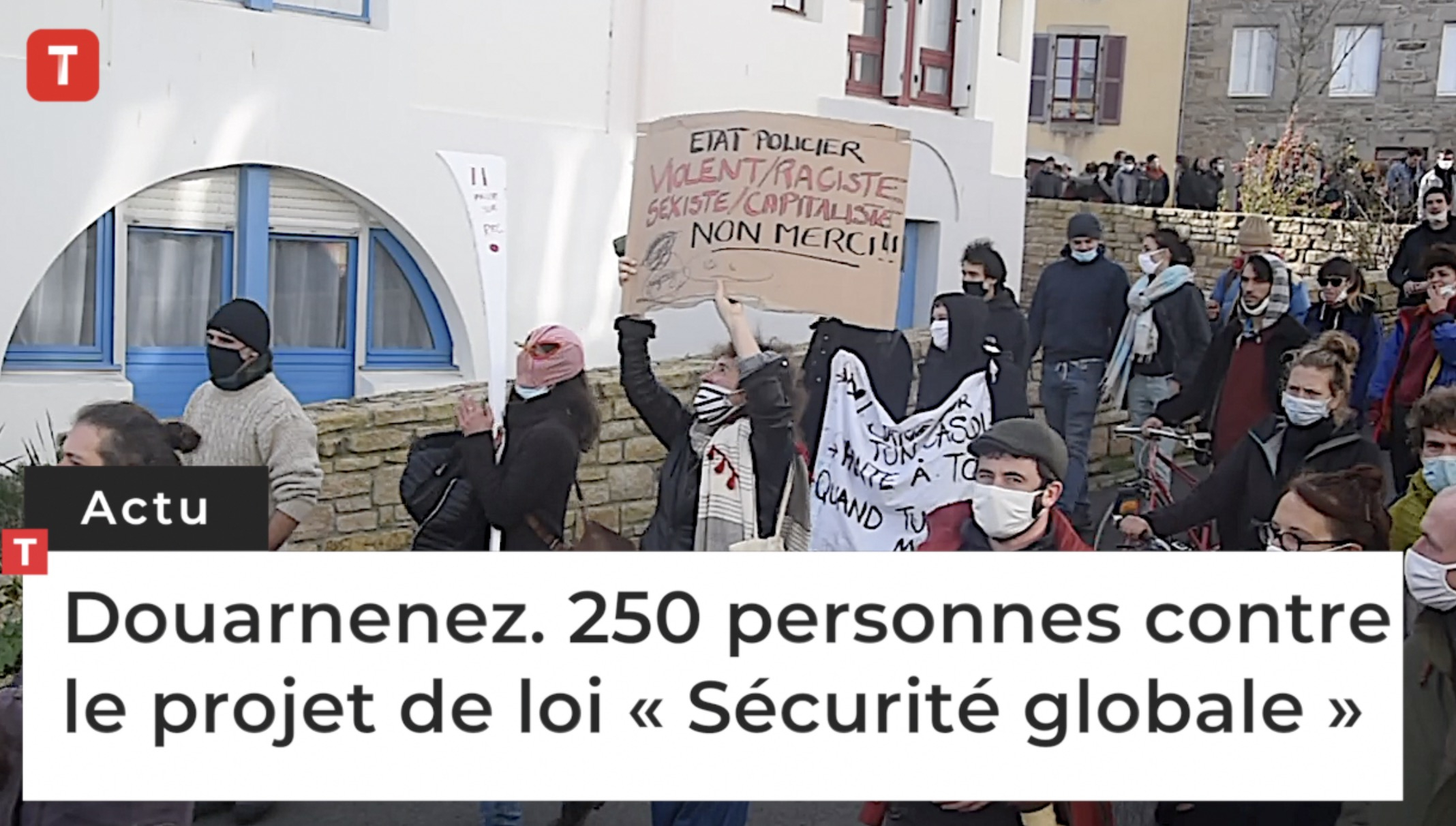 Douarnenez. 250 personnes contre le projet de loi « Sécurité globale » (Le Télégramme)
