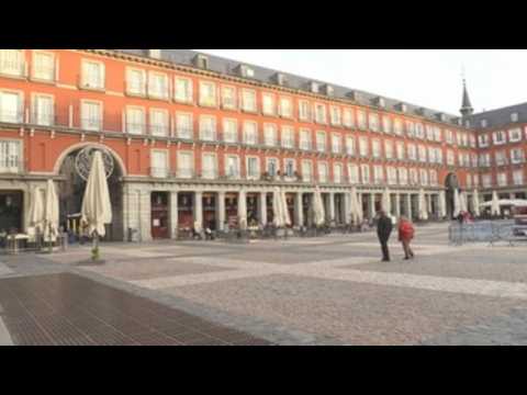 Madrid's iconic Plaza Mayor empty due to coronavirus
