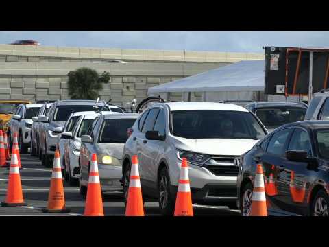 Cars line up at Miami Covid testing site ahead of Thanksgiving
