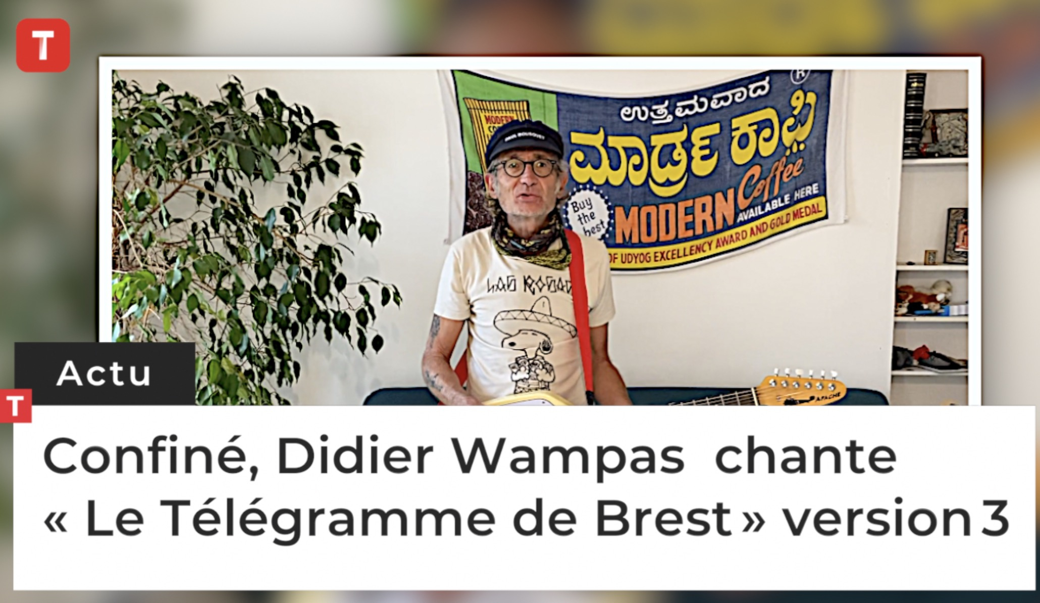 Confiné, Didier Wampas chante « Le Télégramme de Brest » version 3  (Le Télégramme)