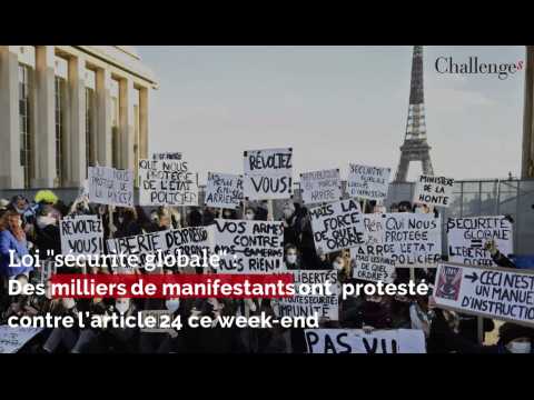 Loi "sécurité globale": des milliers de manifestants ont protesté contre l'article 24 ce week-end