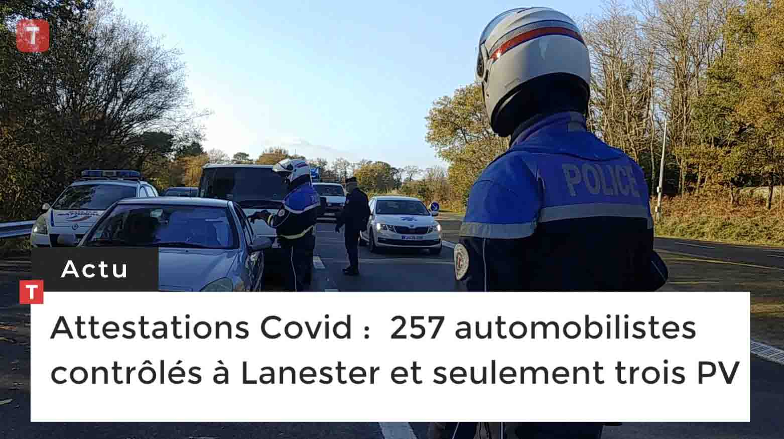 Attestations Covid :  257 automobilistes contrôlés à Lanester et seulement trois PV (Le Télégramme)