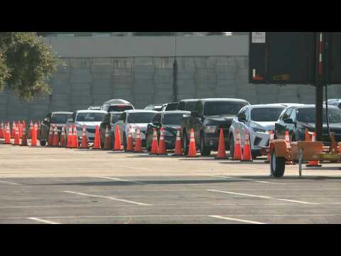 Cars pack Miami Covid-19 testing site following US holiday weekend