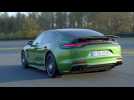 The new Porsche Panamera Turbo S E-Hybrid in Mamba Green Driving Video