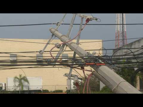 Hurricane Delta leaves downed power lines after lashing Mexico's Cancun