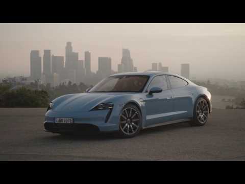 The new Porsche Taycan 4S Design in Frozen Blue