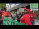 Extinction Rebellion activists protest in Johannesburg against new oil pipeline
