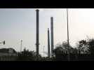 Chimneys destroyed at the former Petroplus refinery in France - Label : AFPTV - First images - Category : Business