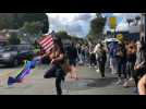 Jubilant scenes in streets of West Hollywood after Biden declared president