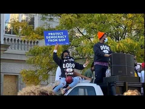 Celebrations of Biden victory outside White House