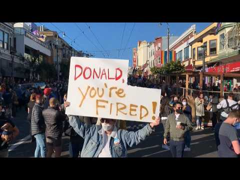 Joe Biden supporters celebrate win in San Francisco, California