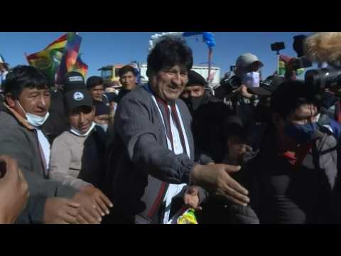 Morales receives festive welcome on journey home through southern Bolivia