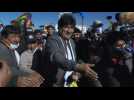 Morales receives festive welcome on journey home through southern Bolivia
