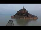 Mont-Saint-Michel returns to island form during the high tides