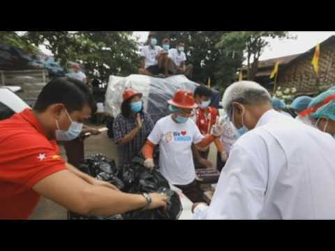 Myanmar authorities donate food for those hardest hit by pandemic