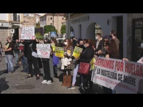Hospitality sector protests in Mérida, Spain