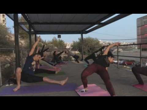 Outdoor yoga amid coronavirus restrictions in West Bank