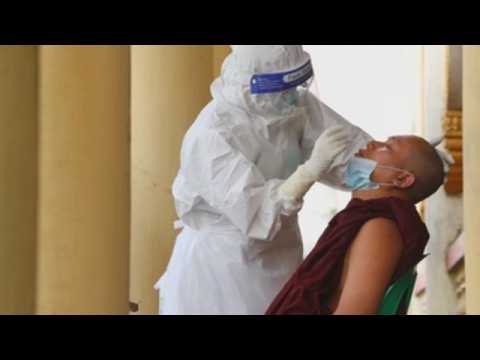 Buddhist monks in Myanmar get tested for COVID-19