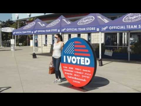 Voters in Los Angeles turn out for early voting in 2020 presidential election