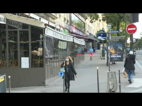 Quiet streets in Paris for the first weekend of lockdown