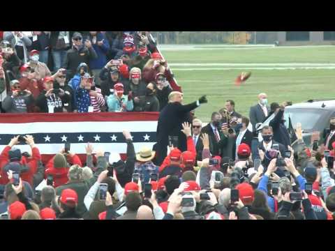 Trump throws MAGA hats to supporters at Pennsylvania rally