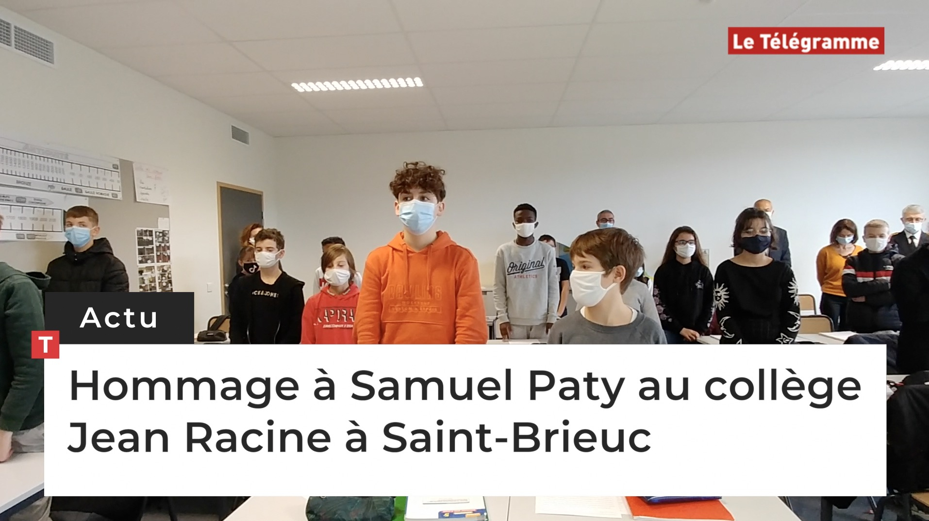 Hommage à Samuel Paty au collège Jean Racine à Saint-Brieuc (Le Télégramme)