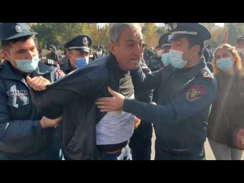 Armenian police make arrests at protest against Karabakh peace deal