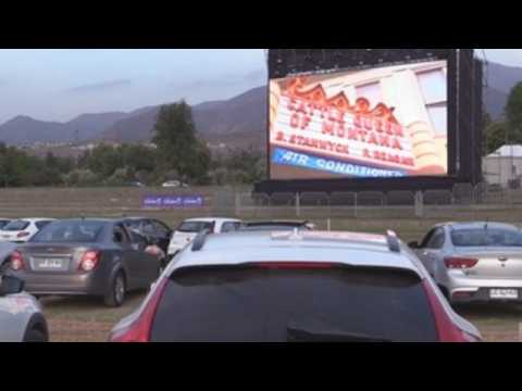 A drive-in cinema returns to Santiago de Chile as COVID-19 cases diminish