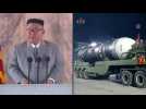 North Korea shows off giant missiles at huge military parade
