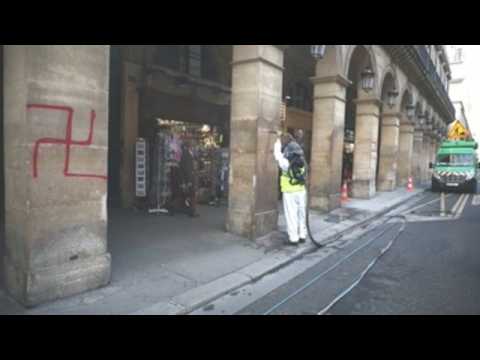 Man arrested in Paris accused of painting swastikas on street